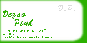 dezso pink business card